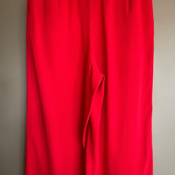 Saloni Bow Tulip Trousers in Scarlet Red High Waisted Size 2 Pleated Chic Sexy - Picture 12 of 16